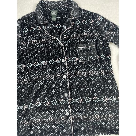 Laura Ashley Women's Pajama Set Size M Soft Fleece Fair Isle Cozy Cabin 2 Pc - Picture 3 of 14